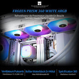 1 x RAW Customer Returns Thermalright Frozen Prism 360 Black ARGB CPU Water Cooler with Dual PWM Fan, Water Pump Speed is 3300RPM, S-FDB Bearings, for AMD AM4 AM5, Intel LGA1150 1155 1200 1366 1700 20XX - RRP €65.9