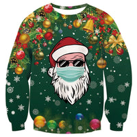 1 x RAW Customer Returns Fanient Christmas Sweaters Women 3D Printed Santa Claus Sweatshirts Long Sleeve Ugly Christmas Pullover L - RRP €27.22