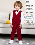 1 x RAW Customer Returns mintgreen Baby Boy Clothes, 3 Pieces Ceremony Wedding Suits Baptism Dress Long Sleeves Shirt Vest Trousers Bow Tie, Burgundy, 12-18 months, 80 - RRP €38.9