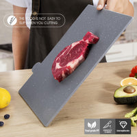 1 x RAW Customer Returns Masthome Plastic Cutting Board Set, Cutting Board with Stand, 4 Piece Kitchen Cutting Board Set for Fruit Vegetables Meat Fish, Dishwasher Safe and BPA Free, Send 1 Scissor - RRP €32.76