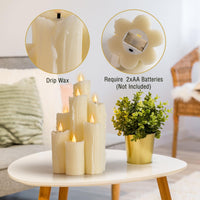 4 x Brand New WinsTime LED Candles Flameless Candles with Remote Control Timer Function, Battery Candles, Ivory LED Candles, Unique Design Flameless Candles, Real Wax - RRP €81.6