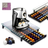 1 x RAW Customer Returns Mastertop coffee capsule holder for Nespresso capsule, glass capsule stand capsule holder for 60 coffee pods, non-slip capsule storage for all occasions, send 1 cleaning cloth - RRP €37.69