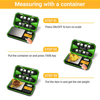 1 x RAW Customer Returns UNIWEIGH Digital Pocket Scale 200g 0.01g, Digital Scale, Precision Scale, Gram Scale with 50g Calibration Weight Gold Scale Coin Scale-Fluorescent Green - RRP €19.88