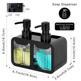 1 x RAW Customer Returns Kitchen Soap Dispenser, Hand and Dish Soap Dispenser and Sponge Container with Brush Holder, 3 in 1 Countertop Organizer for Kitchen Sink, Black - RRP €20.4