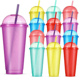 1 x RAW Customer Returns 12Pcs Colorful Plastic Cups 710ml Drinking Cups with Lids and Straws, Reusable Plastic Cups Colorful Glitter Plastic Cups Straw Cups Water Cups Travel Cups Cup, Party Cups - RRP €21.24