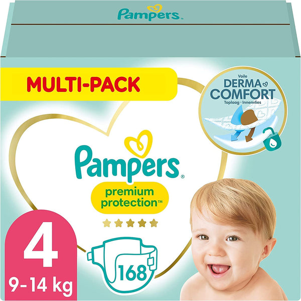 1 x RAW Customer Returns Pampers Premium Protection Taglia 4 9-14kg , 168 Pannolini, Pampers Softest Comfort, consigliati da British Skin Foundation - RRP €69.95