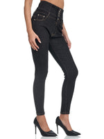 1 x RAW Customer Returns Elara Stretch Jeans for Women High Waist Skinny Chunkyrayan EL60-25 Washed Black-40 L P - RRP €29.0