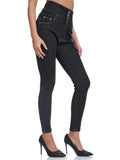 1 x RAW Customer Returns Elara Women s Jeans Stretch Skinny High Waist Chunkyrayan EL60-25 Washed Black-38 M P - RRP €23.9