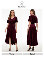 1 x RAW Customer Returns Wedtrend Cocktail Dress Party Dress Women Sexy Dress Cocktail Dress Women Elegant for Wedding Dress Long A Line WTSR002 Burgundy 2XL - RRP €45.37