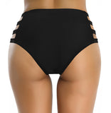 1 x RAW Customer Returns SHEKINI Women s Bikini Bottoms Black Tummy Control High Waist Abdominal Control Bikini Bottoms Retro Cutout Swimming Trunks Swimsuit Swimming Shorts Plus Size S, Strapped Sides - Black  - RRP €22.14