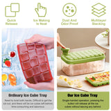 1 x RAW Customer Returns CHMMY Ice Cube Tray Silicone with Lid, Ice Cube Container with Lid Ice Cube Tray, One Second Release 64 Pieces Ice Cubes, Food-Safe Ice Cube Mold for Kitchen, Bars, Caf , Camping - RRP €18.38