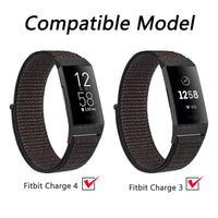 1 x Brand New Oumida for Fitbit Charge 4 bracelet Fitbit Charge 3 bracelet for women and men, nylon bracelets, quick adjustable replacement strap for Fitbit Charge 3 Fitbit Charge 4 watch strap, black sand - RRP €36.0