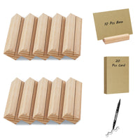 16 x Brand New Gwezmxs wooden place card holder, 10 pieces photo holder with clips, card holder for wedding, card stand, picture holder, place cards, wooden stand, wooden stand, table number holder - RRP €326.4