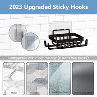 1 x Brand New BHGift shower shelf without drilling, 6 pieces shower shelf organizer, 2023 improved, strong adhesive shelves, for bathroom kitchen rust-proof shower shelf, extra chic 2 large viscose - RRP €20.4