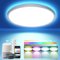 1 x RAW Customer Returns OTREN LED ceiling light dimmable, color changing ceiling lamp LED compatible with Alexa Google Assistant, IP44 smart lamp with remote control for bedroom, dining room, kitchen, bathroom, diameter 30 cm - RRP €40.99