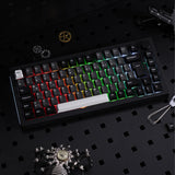 1 x RAW Customer Returns Akko Gasket Mechanical Keyboard 3-Mode, ISO-DE UK Nordic Layout, 75 RGB Gaming Keyboard with Hot-Swap Tactile Switch, Cherry PBT Keycap, Programmable with Rotary Knob 5075B Plus, Black Silver  - RRP €119.99