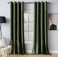 1 x RAW Customer Returns MIULEE Olive Green Velvet Curtains for Indoor Modern Curtains, Elegant Velvet Curtains for Bedroom, 2 Pieces Thermal Winter Velvet Window Curtains, Each 200 CM High, Velvet Curtain for Living Room - RRP €46.38