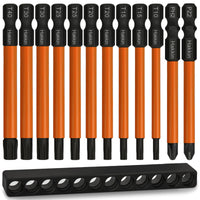 1 x RAW Customer Returns Hakkin 12 piece Torx bits set, 1 4 Phillips Pozidriv screwdriver 75mm long bit set for cordless screwdriver PZ2 PH2 T10 T15 T20 T25 T30 T40 S2 impact wrench screwdriver set - RRP €12.6