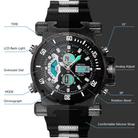 4 x Brand New SIBOSUN Men s Digital Sports Watches - Outdoor Wristwatch with Alarm Chronograph Watch LED Light Large Display Digital Watches for Men Military Watches Bracelet Large Face Digital Sports Watch Black - RRP €145.16