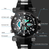 10 x Brand New SIBOSUN Men s Watch, Sports Digital Military Watch Waterproof Alarm Multifunction LED Stopwatch Casual Design Digital Analog Watch for Men 03.Black - RRP €348.8