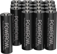 1 x RAW Customer Returns POWEROWL AA battery 2800mAh AA battery rechargeable 16 pieces low self-discharge, 1200 cycles 1.2v NI-MH rechargeable AA batteries - RRP €26.51