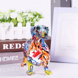 1 x RAW Customer Returns suruim Creative Painted Colorful Dachshund Dog Decoration Home Modern Wine Cabinet Office Desk Resin Crafts Miniatures Statue 11.0 x 3.7 x 6.7 inch  - RRP €47.41