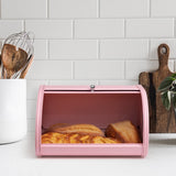 1 x RAW Customer Returns Bread boxes with stainless steel housing metal storage container, pink - RRP €29.99