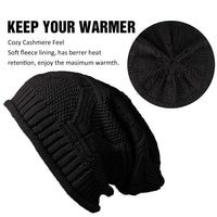 1 x RAW Customer Returns YSense 2-pack winter hats for women, knitted hats, warm slouch beanie with fleece lining, reusable - RRP €11.09