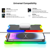 1 x RAW Customer Returns Wireless Charger Car, Polmxs 15W Fast RGB Inductive Charging Station Car Charging Pad Compatible with iPhone 15 14 Pro Max 13 Mini 12 SE 11 X 8, Samsung Galaxy S24 S23 S22, AirPods 3 2 Pro 30CM Cable  - RRP €23.53