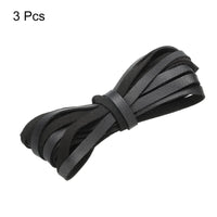 1 x Brand New sourcing map 3pcs Leather Cord 3.28 Yards 5mm Flat PU Braided Cord Strip for DIY Black - RRP €9.99