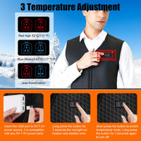 1 x RAW Customer Returns HATMIG Heated Vest for Men and Women, Heated Vest, Fleece, Smart USB 3 Optional, Electric Temperature, Heated Jacket Without Battery , Black 1, XL - RRP €34.87