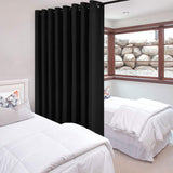 1 x RAW Customer Returns DWCN Room Divider Curtain Opaque Black Room Divider Eyelet Curtain 1 Piece Blackout Curtain for Living Room, Bedroom, Patio Door, Office, 243 x 457 cm H x W  - RRP €70.58