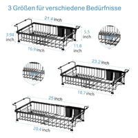 1 x RAW Customer Returns iSPECLE Sink Dish Drying Rack - 3 Sizes Adjustable Dish Rack 16.9 , 18.7 , 20.4 - Over the Sink, In the Sink or on the Counter, Metal, Black - RRP €14.11