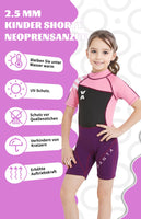 1 x RAW Customer Returns Kids Shorty Wetsuit, 2.5mm Neoprene One-Piece Swimsuits UV Protection Swimsuits for Girls Boys Swimming Diving Snorkeling Surfing - RRP €36.04