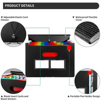 1 x RAW Customer Returns Document folder A4 with lid, expanding folder rainbow folder accordion file folder with labels, organizer folder with 24 compartments black  - RRP €12.99