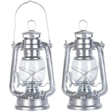 1 x RAW Customer Returns Meleg Otthon kerosene lamp outdoor, silver storm lantern kerosene, oil lamp for indoor, house, garden, camping 2 pieces-silver  - RRP €23.99