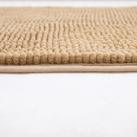 1 x RAW Customer Returns MIULEE Bath Mat 50x80cm Chenille Bath Mat Bathroom Rug Non-Slip Washable Carpet Shower Mat Bath Mat Shower Mat Bed Mat Doormat Bathroom Living Room Bedroom Beige - RRP €15.49