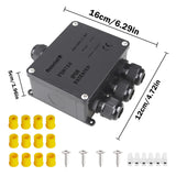 1 x RAW Customer Returns Elezenioc junction box IP68, 4-way distribution box outdoor waterproof, cable connector outside, electrical outdoor distribution box, earth cable terminal box, cable diameter 4mm-12mm 4 ways  - RRP €15.92