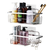 15 x Brand New Homlynn shower caddy without drilling, set of 2 shower caddy without drilling made of stainless steel, self-adhesive for the bathroom and kitchen - shampoo holder, dad room baskets, shower shelf silver - RRP €306.0