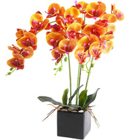 1 x RAW Customer Returns YOBANSA Realistic Touch Artificial White Orchids, Used for Flower Decoration in Bathrooms and Tabletops, A Vase of Fake Orchids, 16.5 Inches Tall Christmas Gifts White  - RRP €31.45