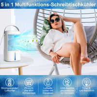 1 x RAW Customer Returns Mobile Air Conditioner, 5 in 1 Portable Air Conditioner, 900ml Air Cooler, Air Conditioner Fan with 3 Speeds, 90 Oscillation, 2 Misting Modes, LED Light, Bedroom, Office - RRP €55.99