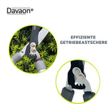 1 x RAW Customer Returns Davaon professional hand hedge trimmer manual - classic secateurs with knife-sharp SK5 carbon steel blades - hand trimmer garden - hand hedge trimmer - RRP €29.29