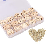 10 x Brand New YANGWEN Natural Wooden Buttons, 150Pcs Wooden Buttons Handmade with Love Round Buttons with 2 Holes for DIY Art Sewing 15 20 25 mm  - RRP €204.0