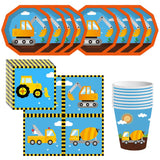 1 x RAW Customer Returns MEZHEN Excavator party tableware, construction site vehicles, children s birthday decoration, excavator birthday party tableware, paper plates, cups, napkins, party tableware set, table decoration for 8 people - RRP €15.99