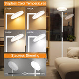 1 x RAW Customer Returns OUTON 2 in 1 floor lamp LED dimmable, 30W 3000LM ceiling floodlight with remote control touch control, 4 color temperatures, 1H timer, reading lamp floor lamp for living room bedroom office, classic white - RRP €79.0