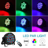 1 x RAW Customer Returns GdjRttk 4PCS RGB LED Par Spotlights, 72W Stage Light with Remote Control and DMX 7CH, 36 LED Par Spotlights with 7 Lighting Modes for Disco Parties Bar Halloween Christmas - RRP €94.99