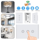 1 x RAW Customer Returns WiFi Smart Light Switch, UseeLink Tempered Glass Touch Screen Switch US, 3 Gang 1 Way, Compatible with Alexa Google Home, Remote Control, Timer, Neutral Wire Required, 2.4 GHz Only 1 PCS  - RRP €30.92