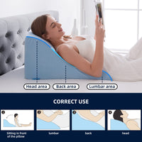 1 x RAW Customer Returns NOFFA reading pillow for bed and sofa - memory foam wedge pillow - ergonomic backrest pillow - perfect for back support while relaxing, playing games, reading or watching TV - RRP €82.99