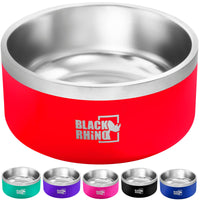 1 x Brand New Black Rhino The Dura-Bowl Stainless Steel Double Insulated Dog Bowls for Food and Water for Small, Medium and Large Dogs, Non-Slip - RRP €20.4