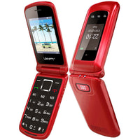 1 x RAW Customer Returns uleway senior mobile phone folding mobile phone without contract, GSM  button mobile phone SOS emergency call function, flashlight, FM radio, 2.4 inch dual display simple mobile phone  red with charging station , o2 - RRP €42.88